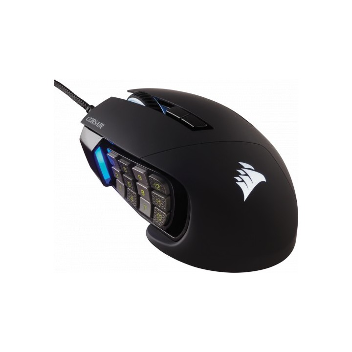 corsair corsair scimitar rgb elite raton mano derecha usb tipo a optico 18000 dpi