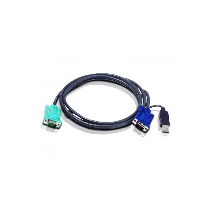 aten aten cable kvm usb con sphd 3 en 1 de 1,2 m  2l 5201u  compatible con consolas  cl3000, cl5708