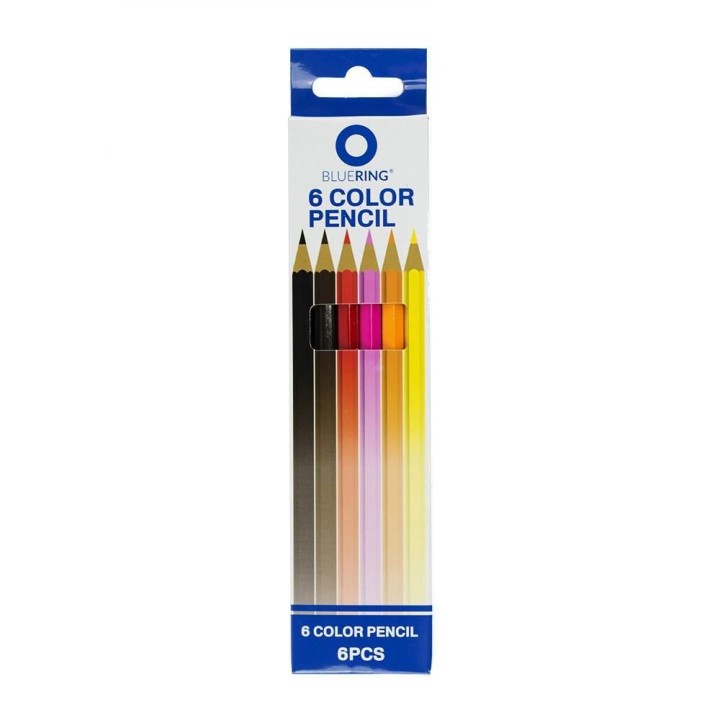 caja 6 lapices colores bluering