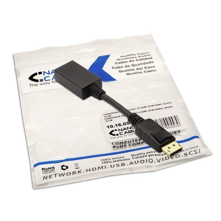 nanocable adaptador displayport  m  a hdmi  h