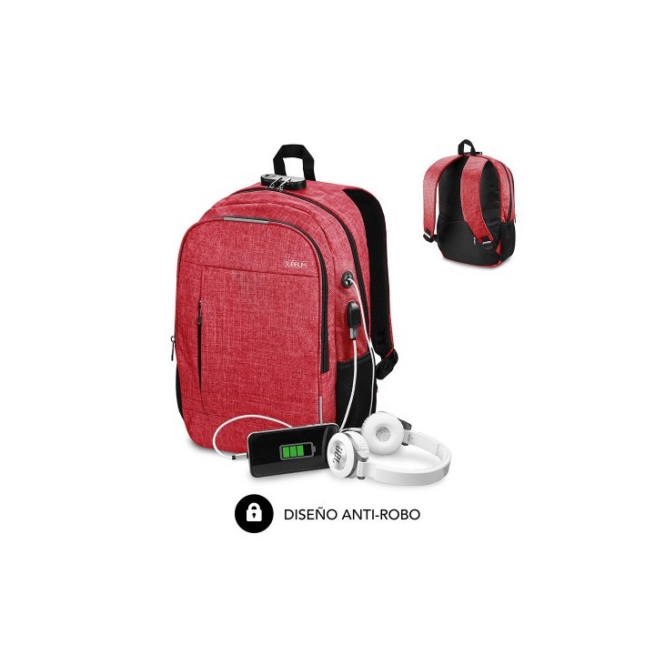 subblim subblim mochila para portatil urban lock backpack 16" red