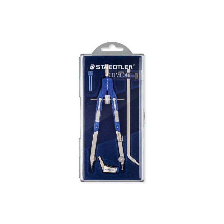 staedtler estuche compas mars 552 02, con rueda central , ajuste rapido y alargadera staedtler 552 0