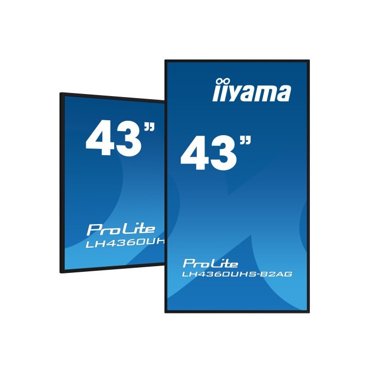 iiyama monitor iiyama 43" 3840x2160, uhd, 500cd/m2, mm 2x 10w, 3x hdmi, usb x2  v2.0 , wifi,  plug&p