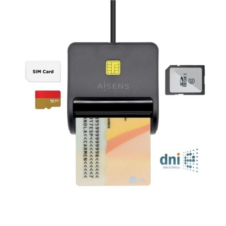 aisens lector dni sim sd msd mmc rs mmc mmc micro