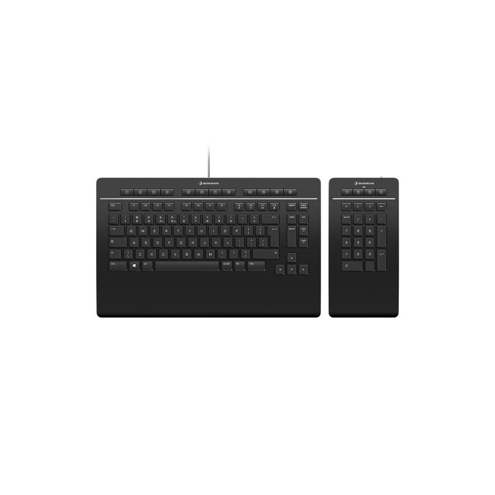 3dconnexion 3dconnexion keyboard pro with numpad teclado oficina usb + rf wireless + bluetooth qwert