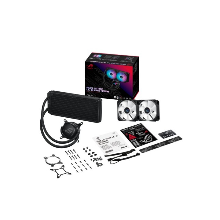 asus asus rog strix lc iii 240 argb procesador kit de refrigeracion liquida 12 cm negro