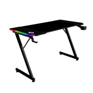 mesa mars gaming mgdx120rgb chasis acero 120x60x75 fibra de carbono rgb mando gestion cables negro