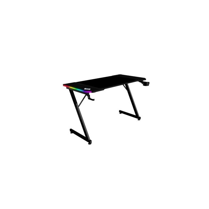 mesa mars gaming mgdx120rgb chasis acero 120x60x75 fibra de carbono rgb mando gestion cables negro