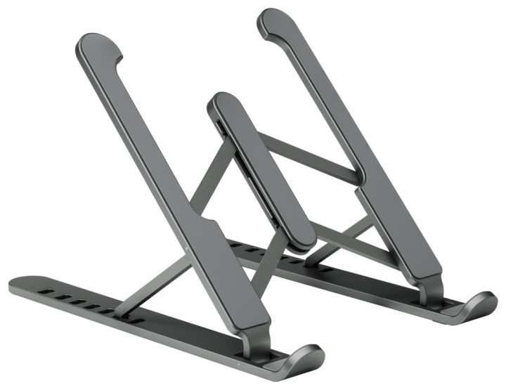 soporte sobremesa aisens ajustable para portatil tablet gris oscuro