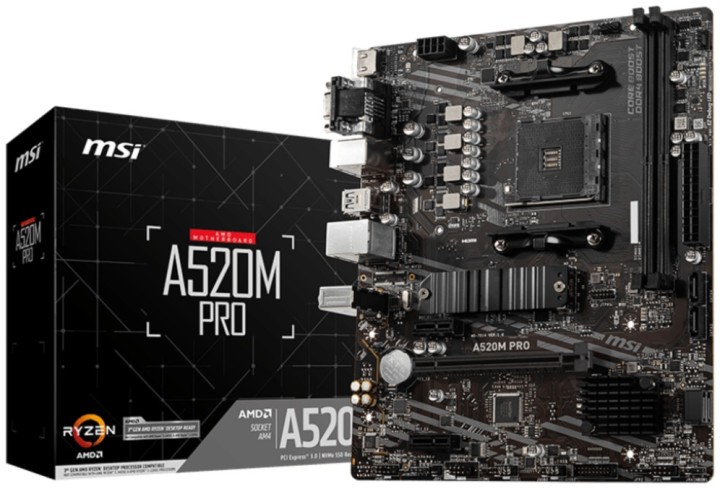 placa base msi a520m pro am4 matx 2xddr4