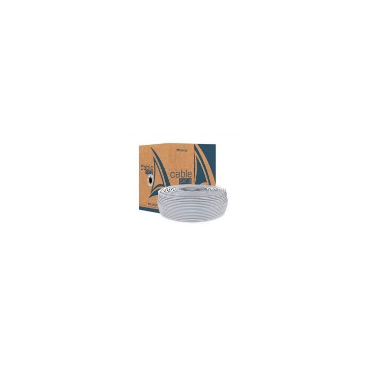 phasak bobina cable red solido phasak utp cat.6 awg23 cca 100m gris phr 6100
