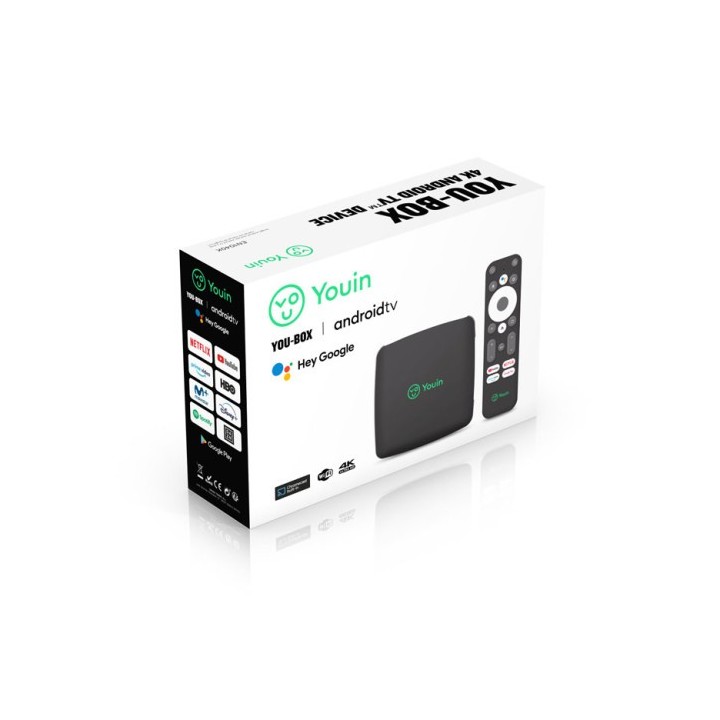 youin youin receptor android tv 4k uhd con asistente de voz google  en1040k