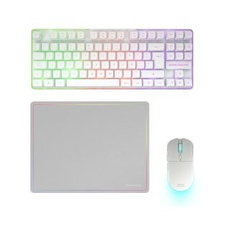 teclado mouse y alfombrilla mars gaming mcpwtkles blanco frgb rainbow 3200dpi