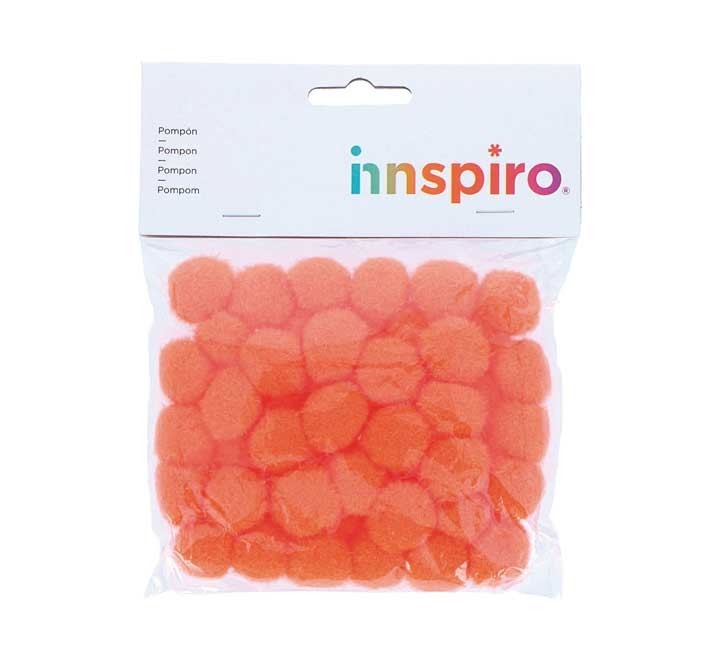 b. 50 pompones innspiro pp 25mm naranja