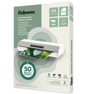 c. 100 fundas fellowes a3 50% recicl. mate