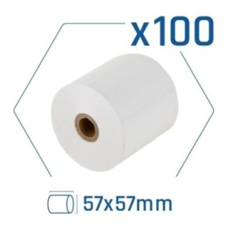 pack 100 rollos papel t?rmico sin bpa 57x57mm