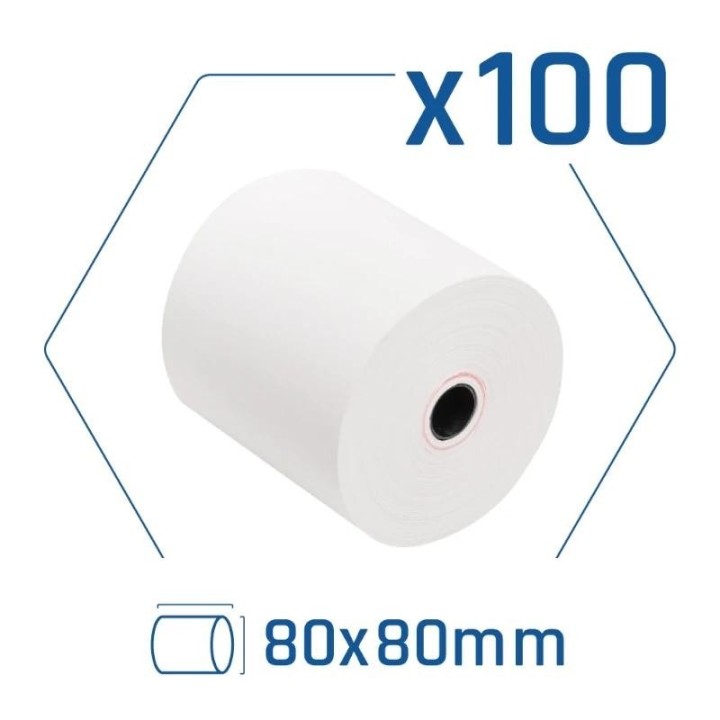 pack 100 rollos papel t?rmico sin bpa 80x80mm