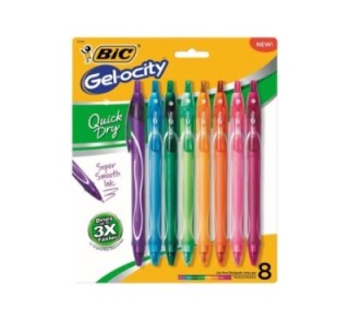 bl. 8 roller bic gelocity 0.7mm retr. stdo