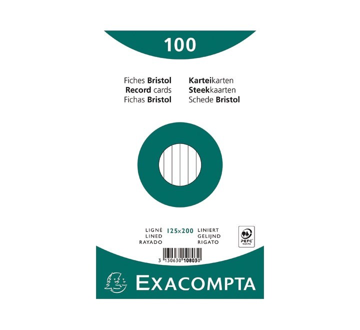 paq 100 fichas exacompta 125x200 hzt10803x