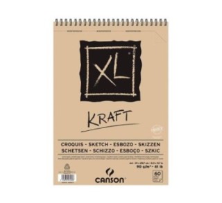 bloc bocetos canson xl kraft a4 60h 90gr beige