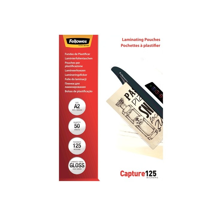 pack 50 fundas plastif. fellowes a2 brillo 5309302