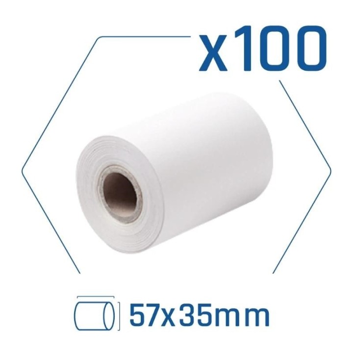 pack 100 rollos papel t?rmico dat?fono 57x35 mm