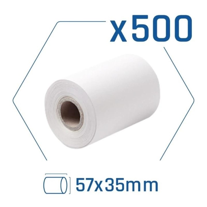 pack 500 rollos papel t?rmico dat?fono 57x35 mm