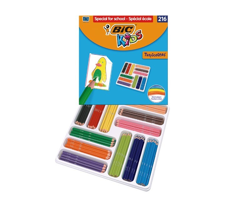 pack 216 lapices color bic tropicolors 8971102