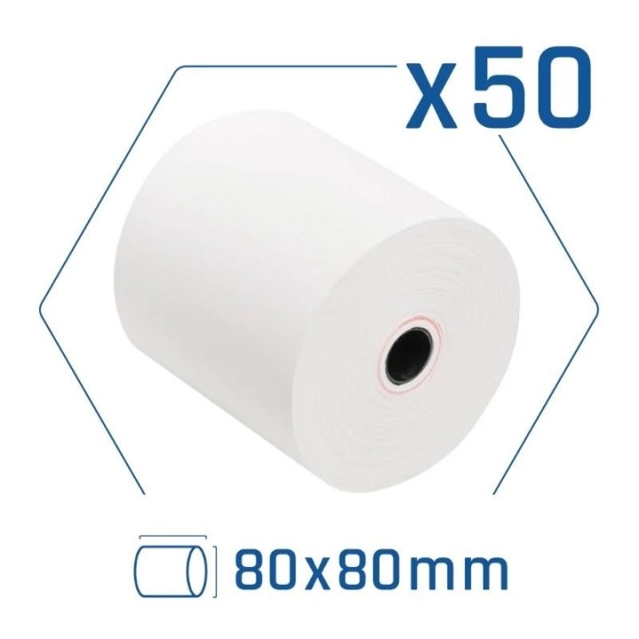 pack 50 rollos papel t?rmico sin bpa 80x80mm
