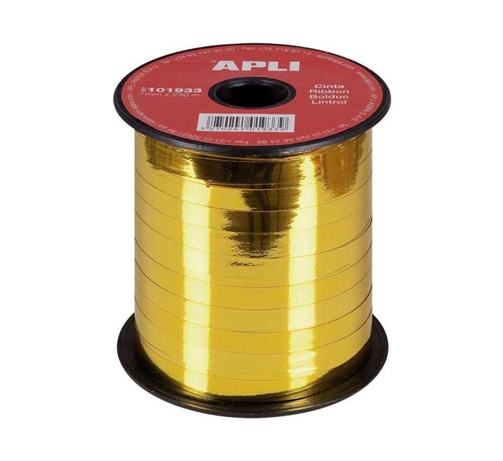 bobina cinta regalo metalizada oro apli 7mmx250m