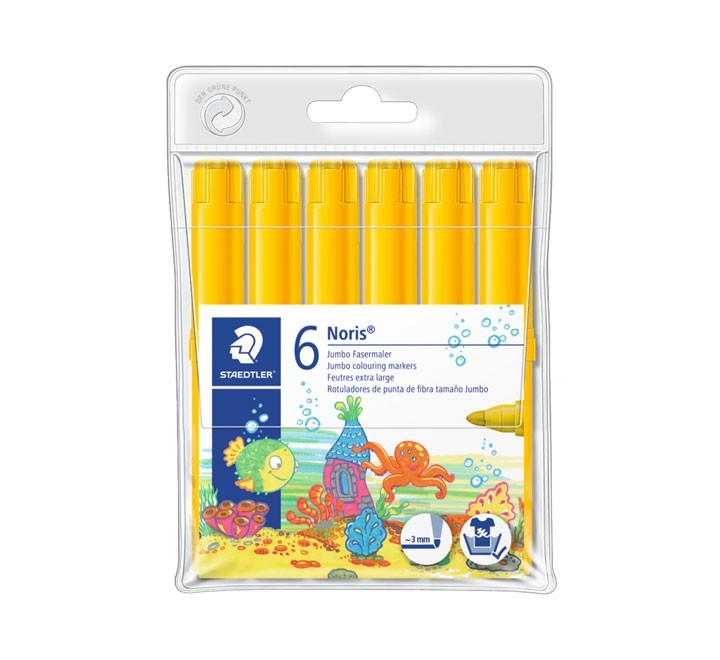 b. 6 rotulad. staedtler noris jumbo 340 amar