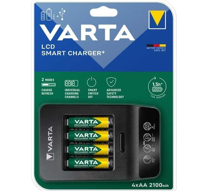 cargador 4 pilas varta lcd smart charger+