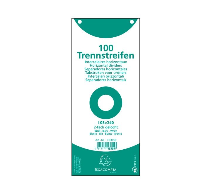 paq. 100 fichas sep. 105x240 exacompta blanca