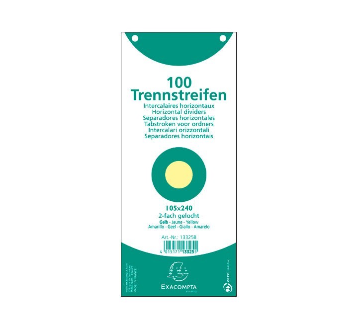 paq. 100 fichas sep. 105x240 exacompta amarillo