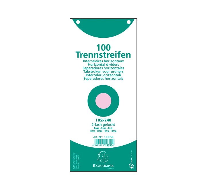 paq. 100 fichas sep. 105x240 exacompta rosa