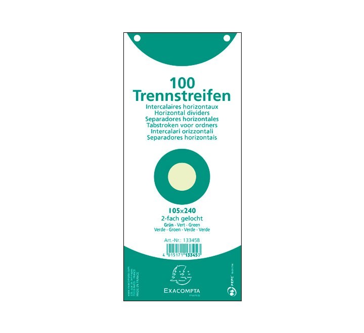 paq. 100 fichas sep. 105x240 exacompta verde
