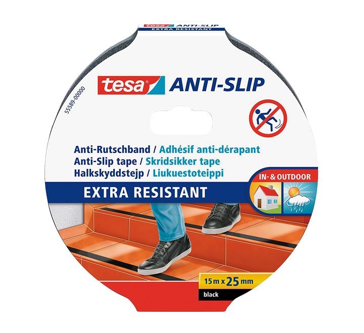 cinta antideslizante tesa 15mx25mm negra