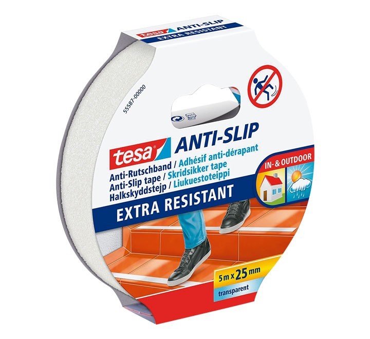 cinta antideslizante tesa 5mx25mm transparente