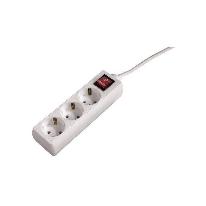 regleta 3 tomas hama cable 1.4m c/interrup bl
