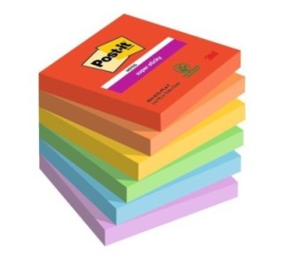 pack 6 bloc notas post it 76x76mm play