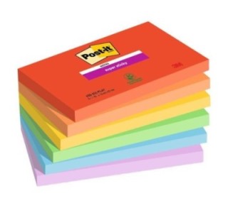 pack 6 bloc notas post it 76x127mm playful