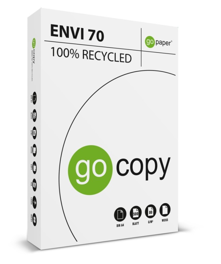 caja 5 paq. 500h go copy recicl. a4 80gr envi 70