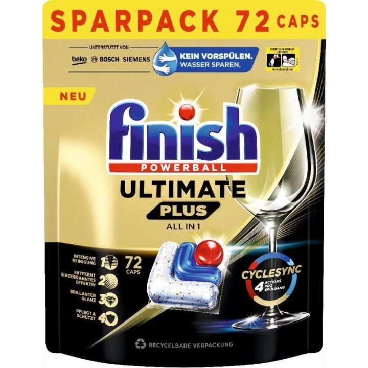 pack 72 caps. finish ultimate plus all in 1