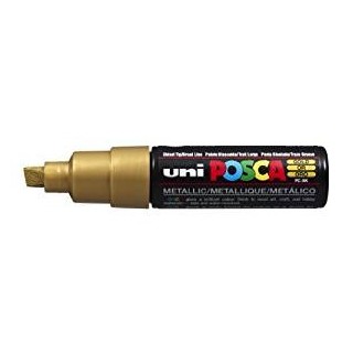marcador uni ball posca pc8k 8.0mm oro metalico