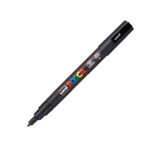 marcador uni ball posca pc3m 0.9 1.3mm negro