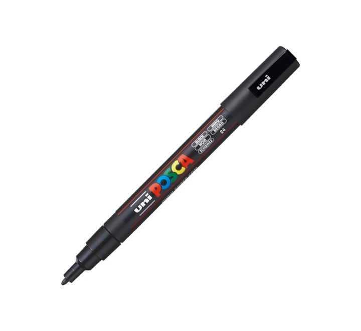 marcador uni ball posca pc3m 0.9 1.3mm negro