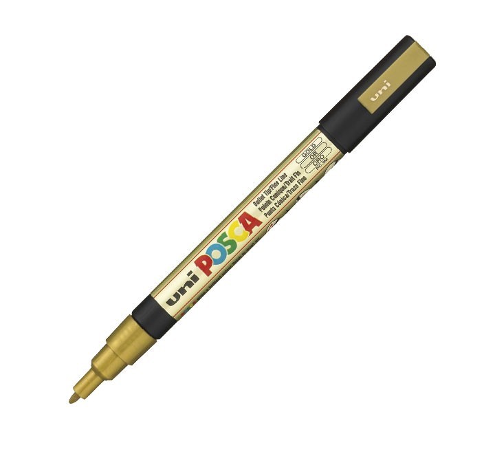 marcador uni ball posca pc3m 0.9 1.3mm oro