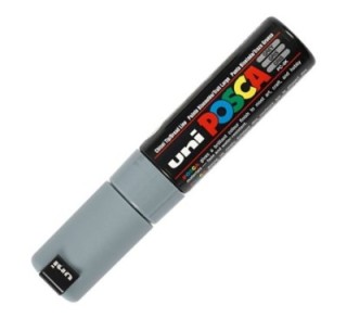 marcador uni ball posca pc8k 8.0mm gris