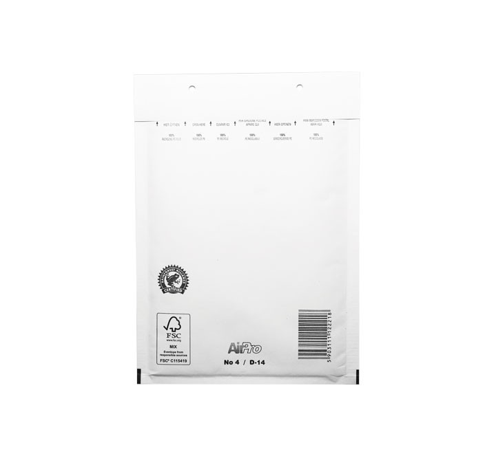 c.100 bolsas acolchad 180x265 granel 14 blanco