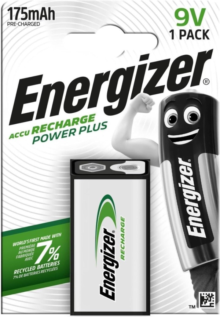 bl. 1 pila recargables energizer power plus 9v